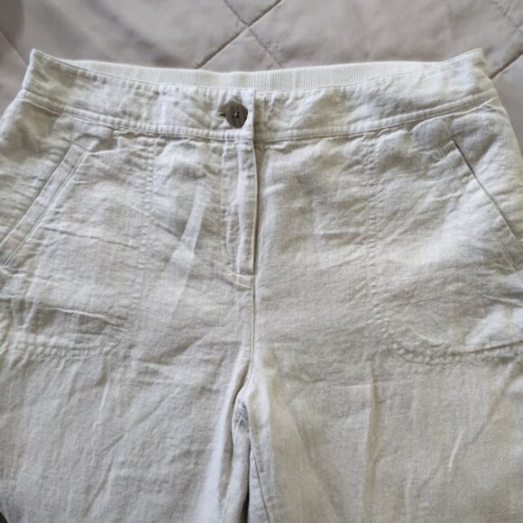 CHICOS 100% Linen Casual Straight Leg Drapey Khaki Pants Summer Resort 1.5/10 - Picture 3 of 12